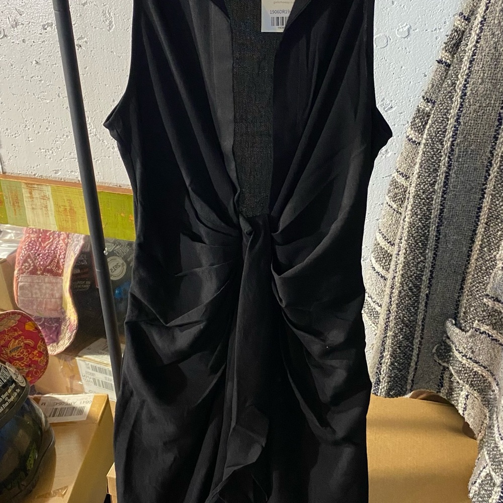 Elegant Black Ruched Mini Dress